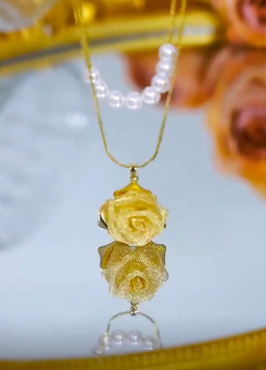 18K Gold-Plated Mesh Pendant Necklace