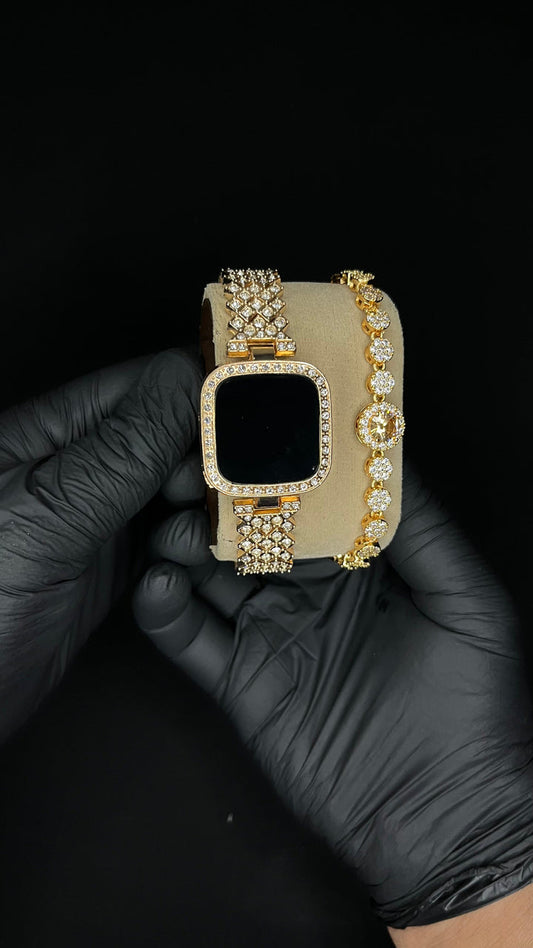 LED Ladies Watch with Elegant Stone Bracelet